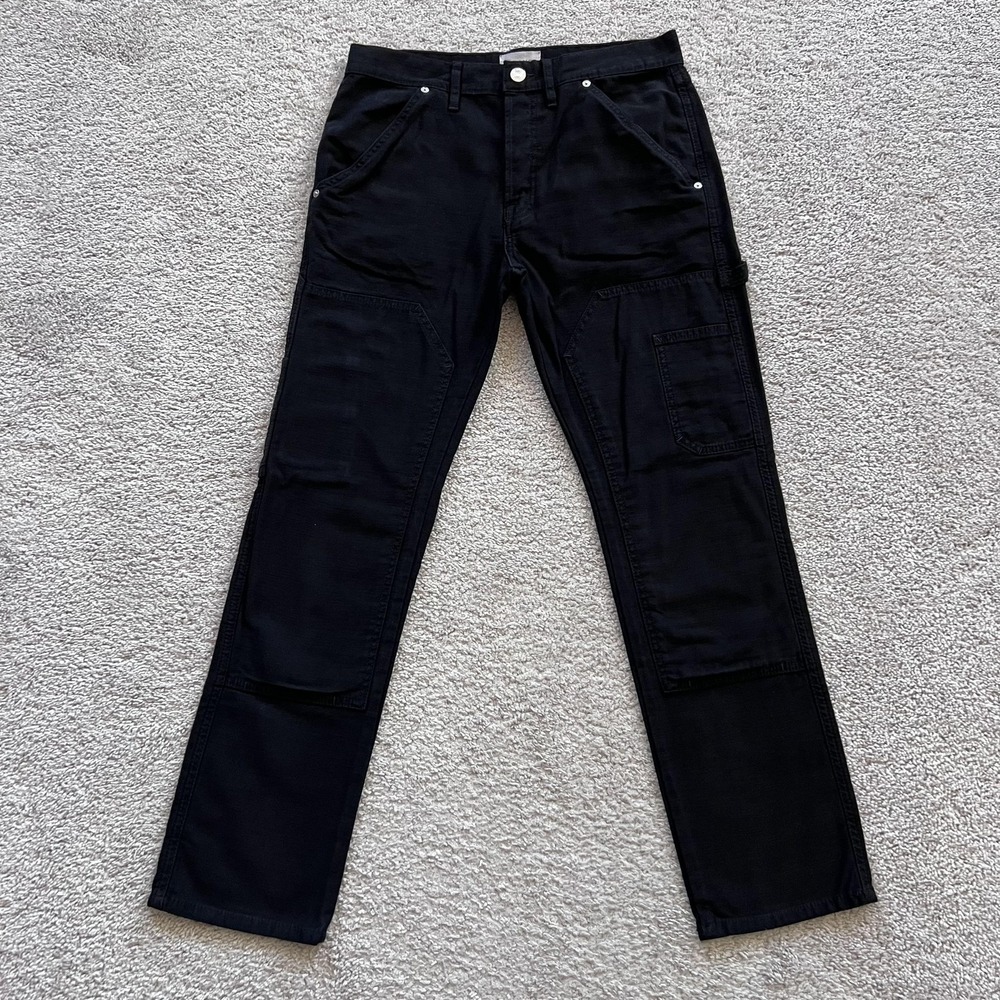 FRAME Le Slouch Washed Noir Carpenter Pants Womens 27 Black Button Fly Utility